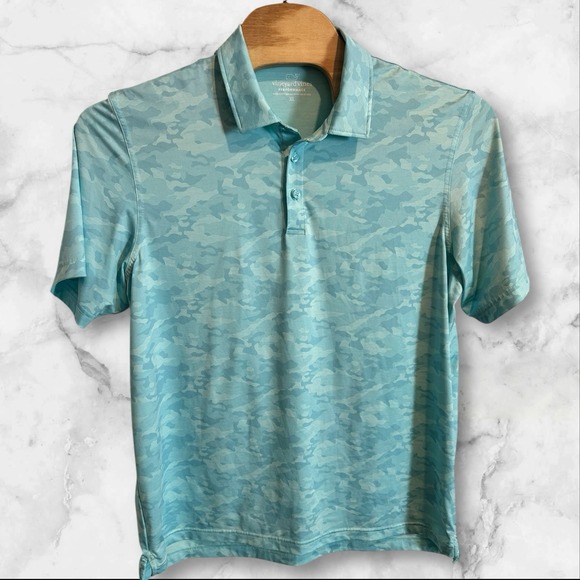 Vineyard Vines Other - Vineyard Vines Shirt Men XL Blue Camo Performance Polo Short Sleeves